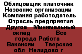 Облицовщик-плиточник › Название организации ­ Компания-работодатель › Отрасль предприятия ­ Другое › Минимальный оклад ­ 25 000 - Все города Работа » Вакансии   . Тверская обл.,Нелидово г.